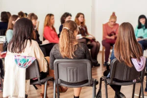 a therapy group meets in womens sober living in texas